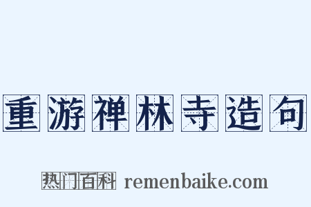 重游禅林寺造句是什么意思的图片